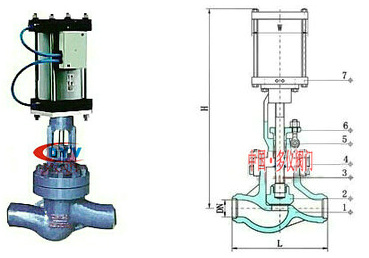 氣動焊接截止閥結構圖