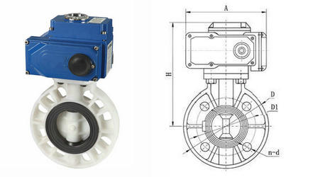 電動PP蝶閥結構圖